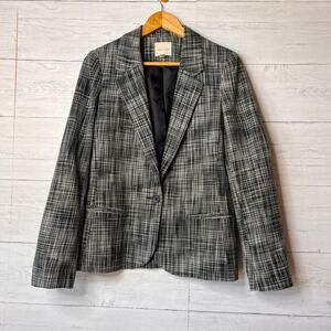 Anthropologie Silence + Noise Jacket Womens Size Large Gray Green Tweed Blazer